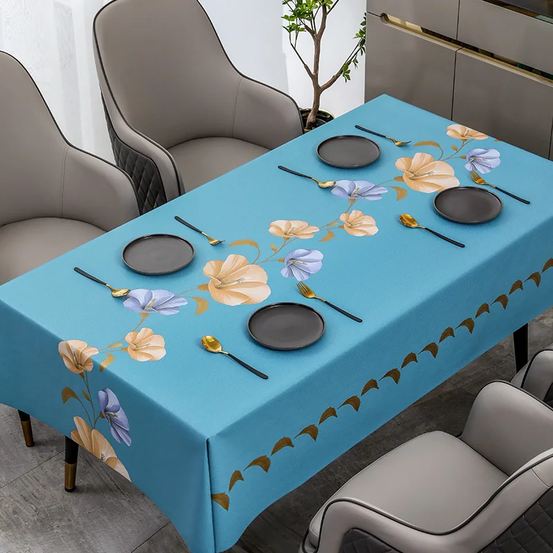 

Petunia Ginkgo Biloba Printed Tablecloth Rectangular Waterproof Table Cloth Kitchen Dining Coffee Table Cover Home Decoration