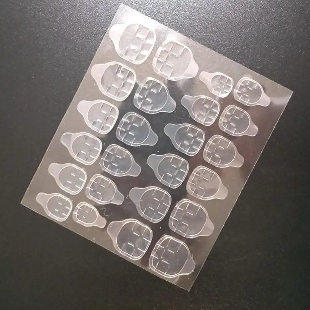 Nail Stickers Nail Glue Tape Nail Art Decoration Nail Art Tools Nail Glue 24Pcs Fake Nails Tips Double Sided False Nail Art Adhesive Tape Glue Sticker DIY Profissional Fake Press on Nails