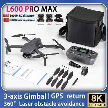 2024 L600 PRO MAX Drone professionale 8K HD Dual Camera Laser evitamento ostacoli Brushless quattro assi a tre assi PTZ GPS FPV Dron