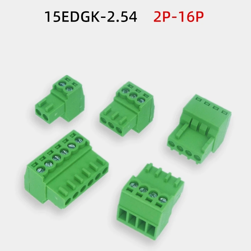 

KF2EDGK KF2EDGR 2P 3P 4P 5P 6P 7P 8P 9P 10P 12P Pluggable Connector Terminal Block Plug Angled Pin Socket 125V 4A 2.54mm Pitch