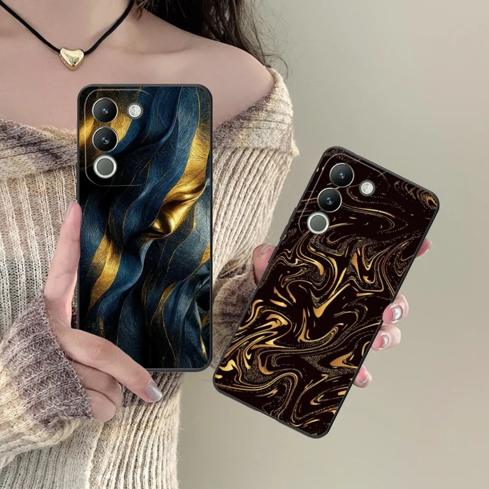 Abstract Texture Mobile Cell Phone Case For Vivo Y95 Y93 Y31 Y20 V19 V17 V15 Pro X60 Nex Black Soft Phone Cover Funda