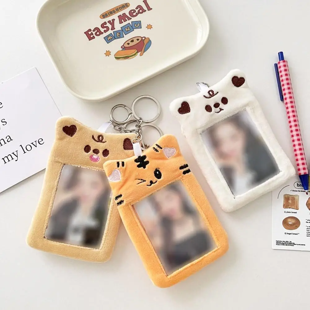 

Cute Bear Rabbit Plush Photocard Holder Korea Cute Photo Album ID Kpop Pendant Bag Case Card Sleeve Keychain Cover Idol Wit B8A0