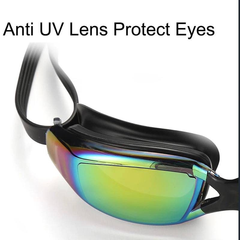 Plating Swimming Goggles Eyewear with Case Adults Professional Waterproof Anti Fog UV Shield Swim Pool Water Glasses Men Women 3