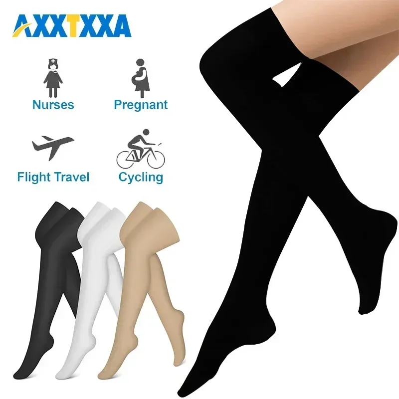 1 pár stehno vysoký komprese ponožky pro ženy a muži cirkulace nad  knee-best podpora pro běžecký, cestovní