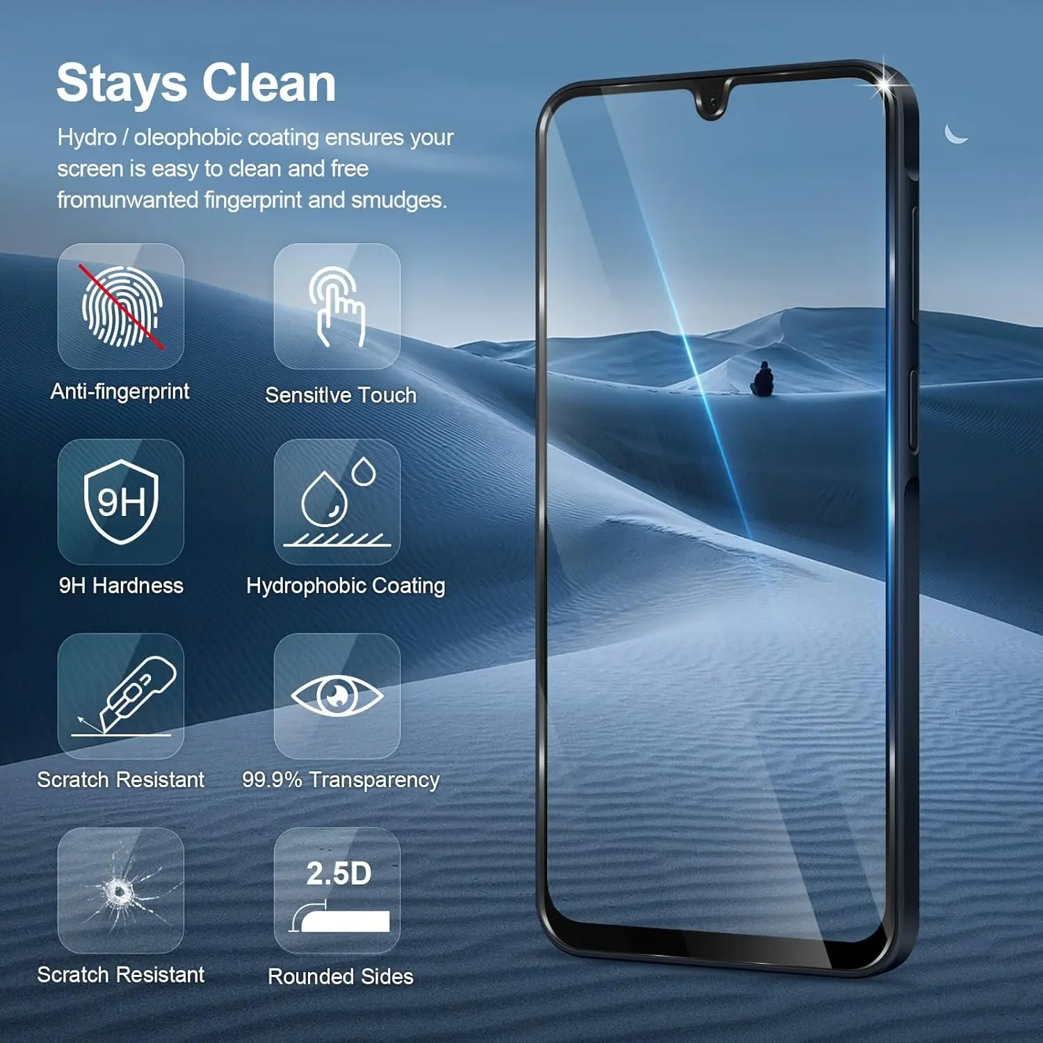 Premium Tempered Glass Screen Protector Set - 2/3/4 Pack