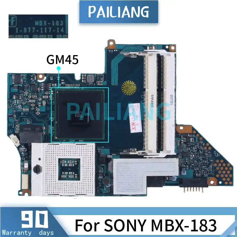 

For SONY MBX-183 Laptop Motherboard 1-877-117-14 A1734327A G98-634-U2 GM45 DDR3 Notebook Mainboard