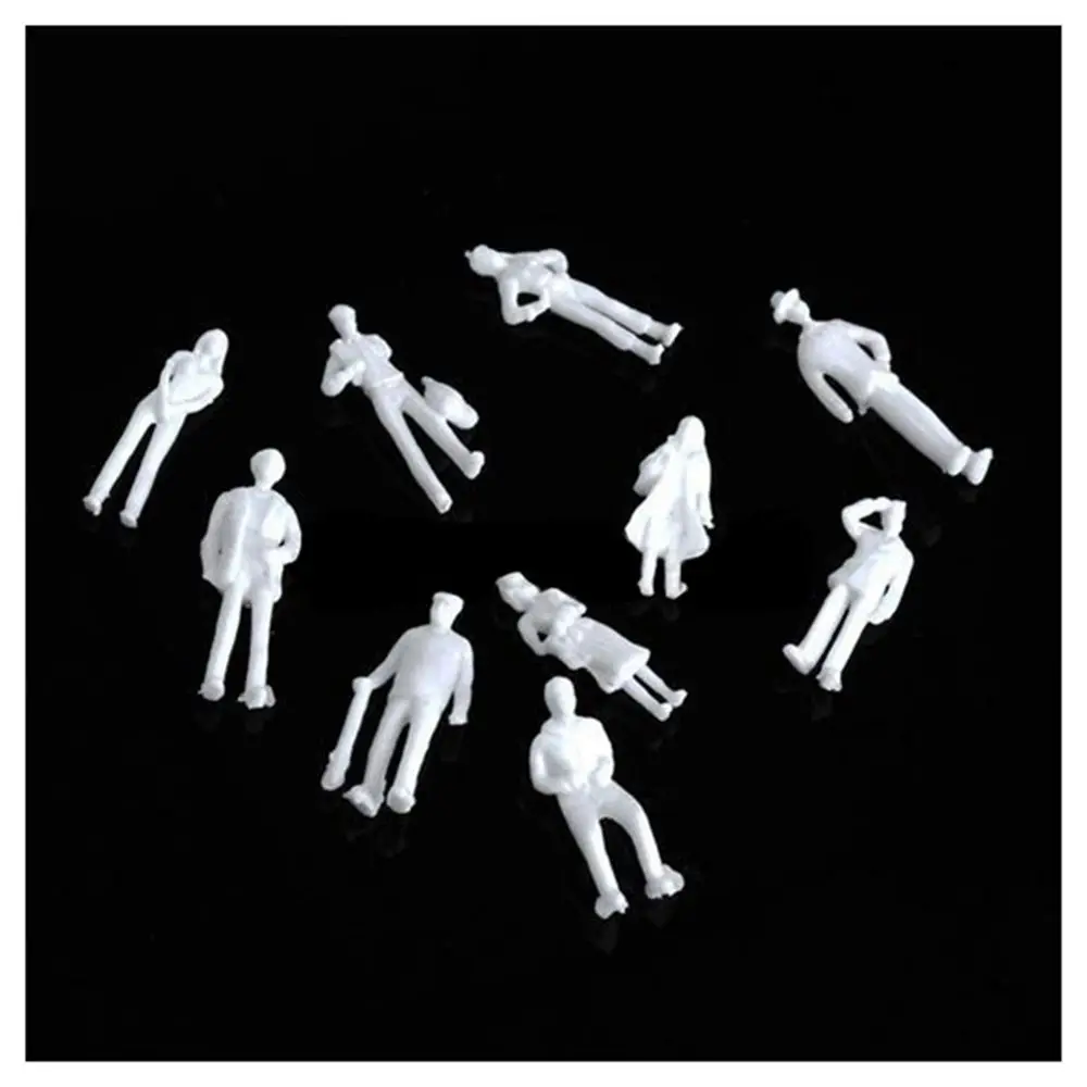 1:50/75/100/150/200 Scale People Figures 10/50Pcs White ABS Plastic Model Building Passengers Character Miniature Train Scenery