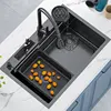 Kitchen Sink Nano 304 Stainless Steel Household Washbasin Sink Large Single Slot With Knife Holder Above Counter/Undermount Sink 1