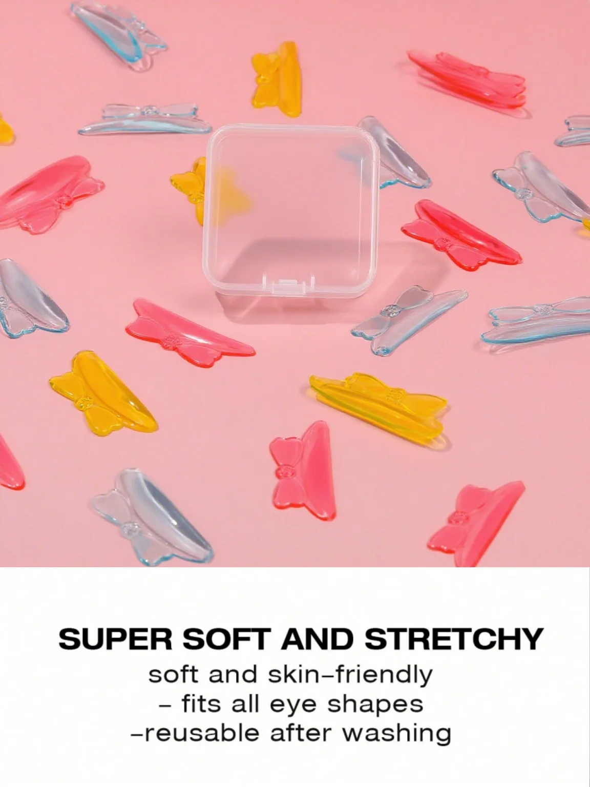 5쌍의 귀여운 리본 모양 속눈썹 리프트 막대, 속눈썹 컬링 및 리프팅용, 재사용 가능한 실리콘 속눈썹 막대