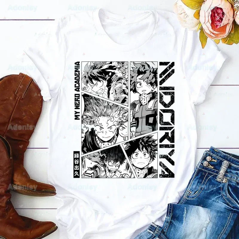 

My Hero Academia T Shirt Women Graphic T-shirt Harajuku Todoroki Tops Tee Short Sleeve Bakugou Tshirt Female Deku Anime Tshirts