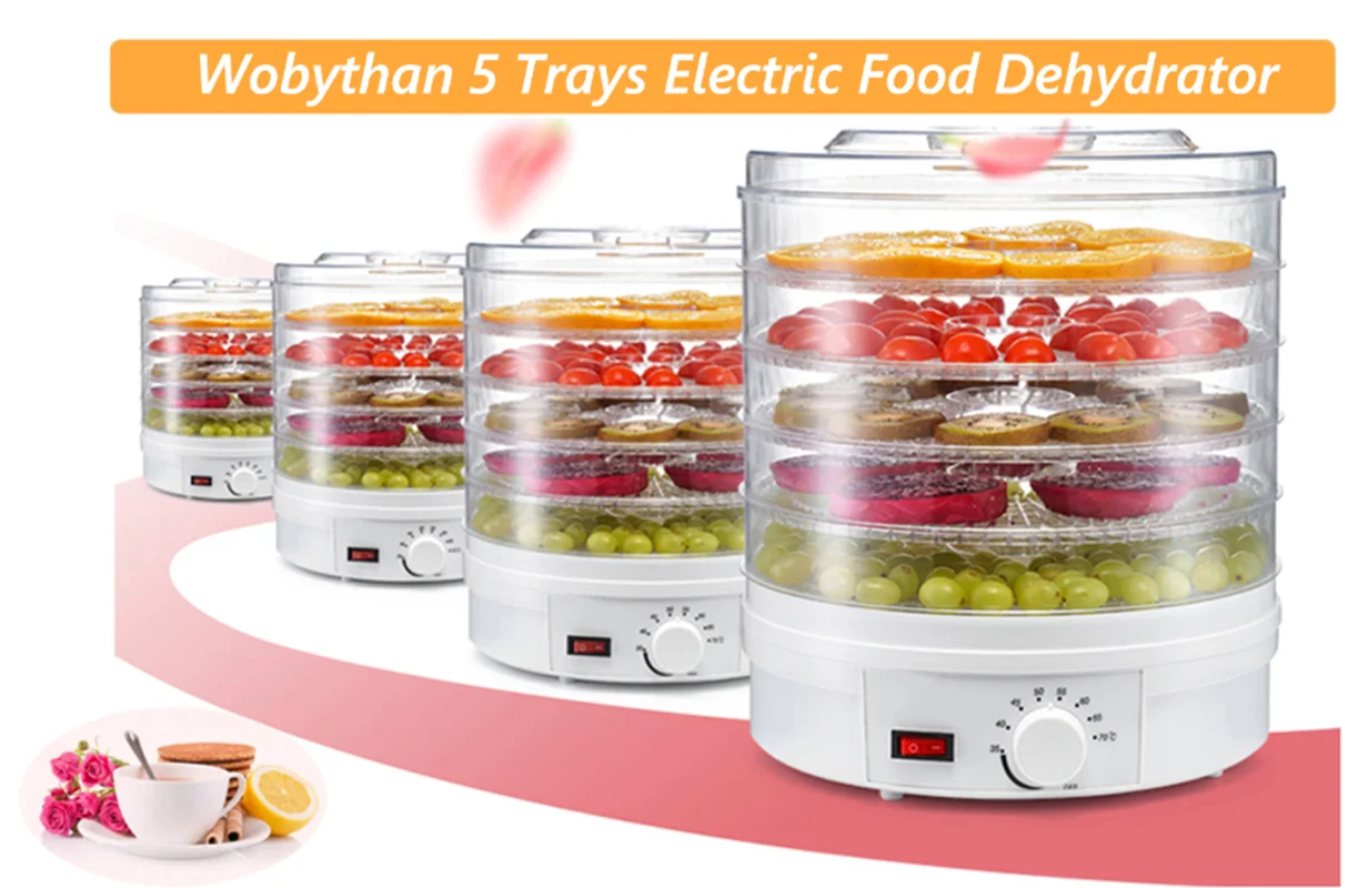 Food Dehydrator Machine 5 Trays Professional Electric Multi-Tier Food Preserver for Fruit/Vegetable Dryer