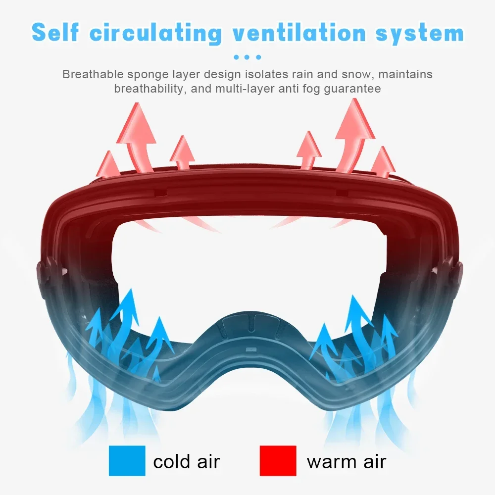 X-TIGER Men's and Women's Outdoor Ski Sunglasses UV400 Double Lens Ski Goggles Men's Snowboard Goggles Winter Riding Glasses 5