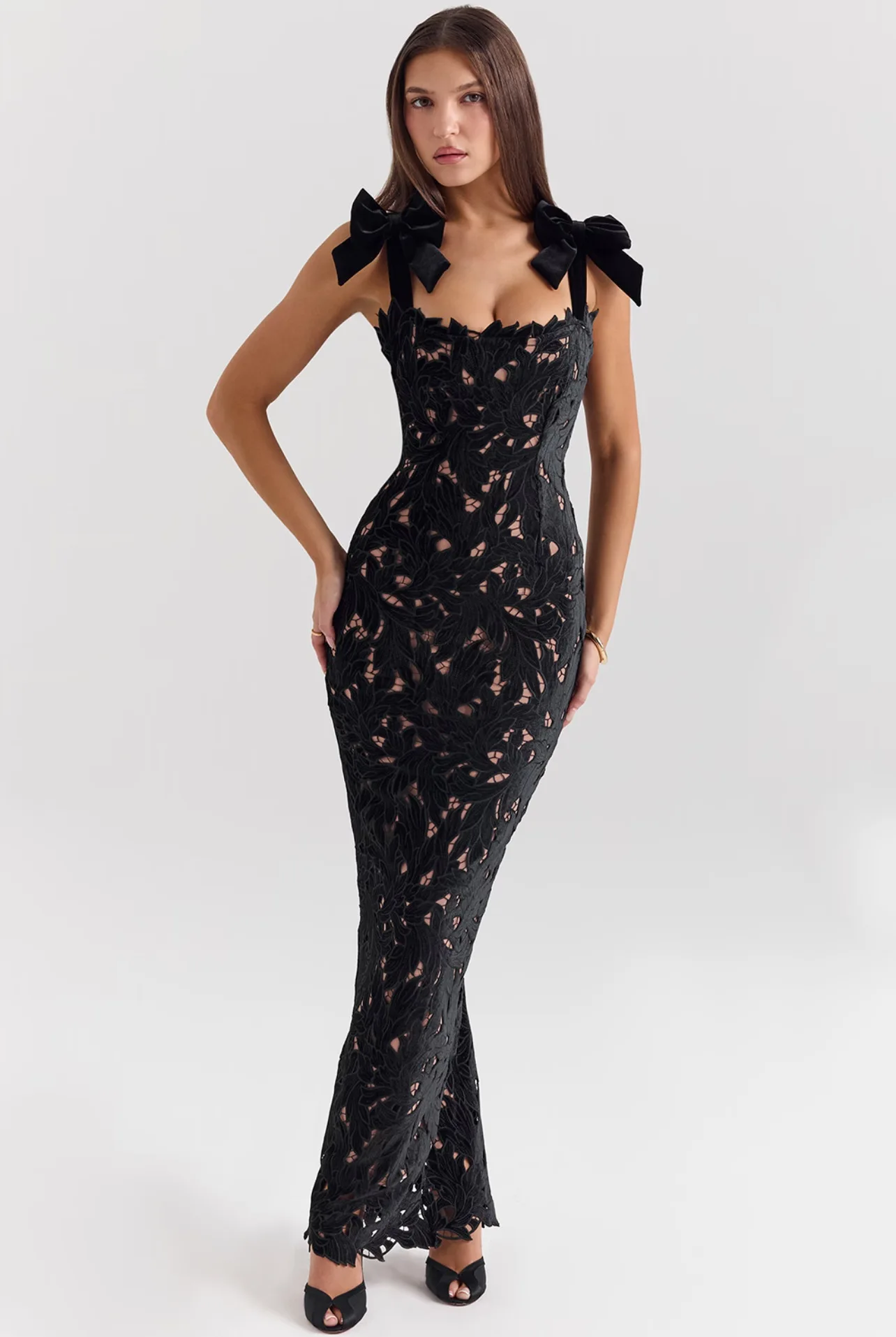 Elegant Red Bow Embroidery Slit Dress Luxury Women's Wedding Evening Party Sexy Black Curvy Dresses Cocktail New Prom Birthday 5