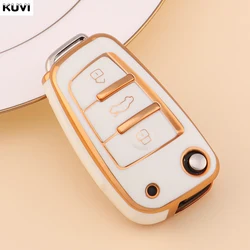 ABS Carbon Fiber Car Key Case Cover (TPU White)