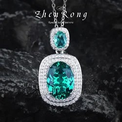 Elegant Women's Vintage 925 Silver Jewelry Set with AAA CZ Emeralds (Necklace)