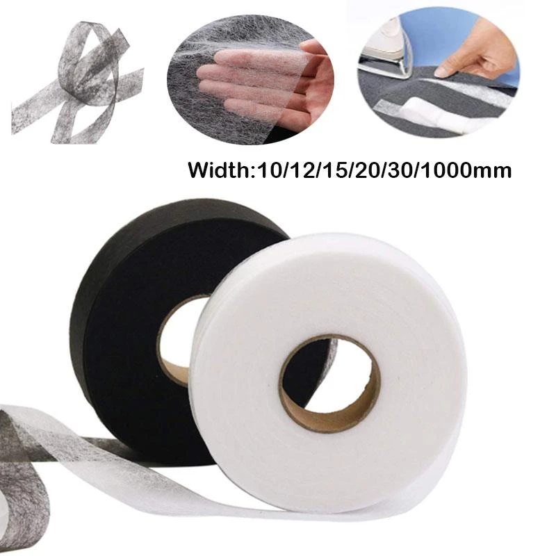 128m Black White Doublesided Interlining Adhesive Fabric Clothes Iron