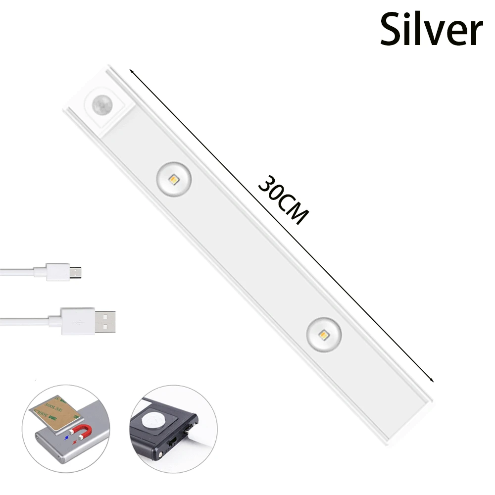 USB LED Night Light Motion Sensor Wireless Ultra Thin LED Wine cooler Light For Kitchen Cabinet Bedroom Wardrobe Indoor Lighting bathroom night light Night Lights