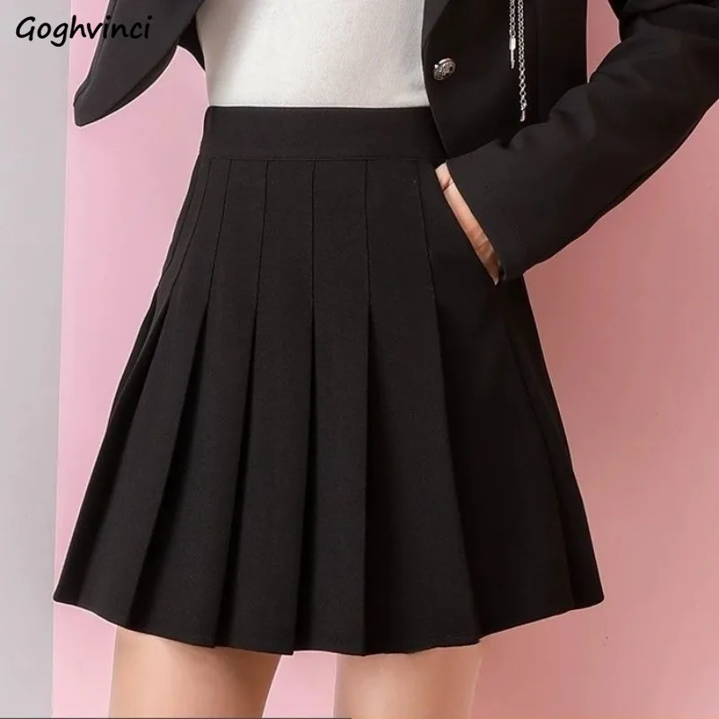 

Pleated Mini Skirts Women Trendy Stylish Preppy Style All-match Fashion Ulzzang A-line High Waist Temper Aesthetic Chic Female