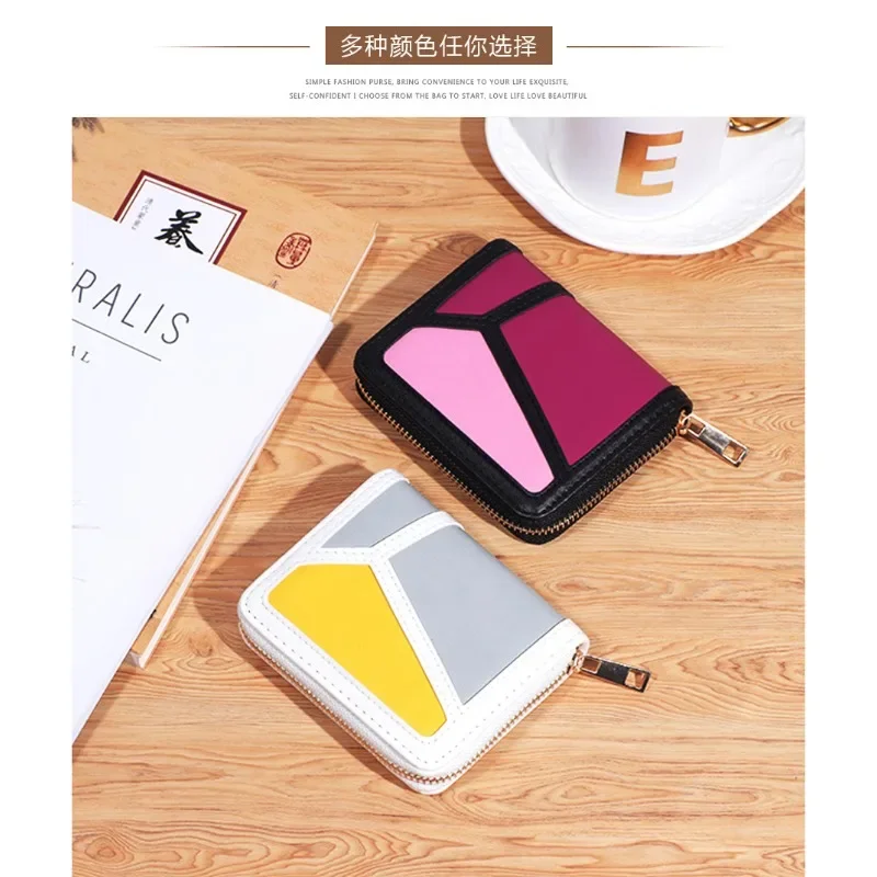 

Cross Border New Product Bag Diamond Grid Contrasting Color Splicing Women's Wallet New Zipper Retro Fashion Wallet