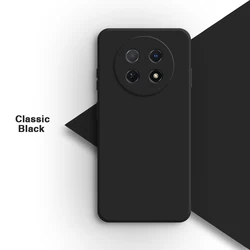Solid Color Soft Liquid Silicone Phone Case - Simple Design Back Cover for Huawei Nova Y90 (Classic Black)