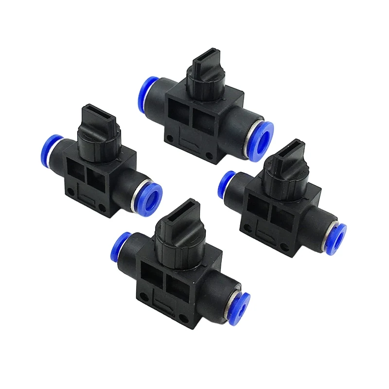 Air Pneumatic Hand Valve 2 Way Quick Fittings Push Connector Tube Hose Plastic 4mm 6mm 8mm 10mm 12mm Flow Limiting Speed Control