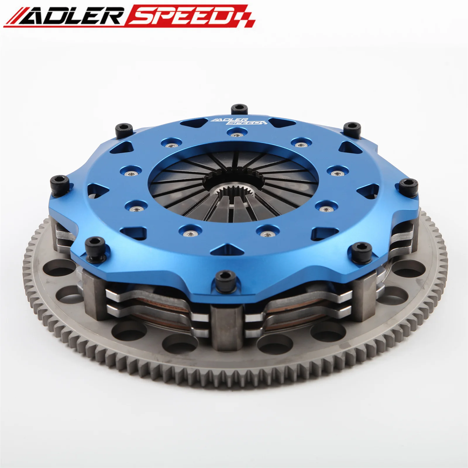 ADLERSPEED 레이싱 클러치 트윈 디스크 키트 215mm 8.5인치 (미쓰비시 랜서 에보 4 5 6 7 8 9 4G63용) 퍼포먼스 클러치 키트