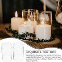 Large capacity Cylinder Wedding Glass Cup Candlestick Straight Tube Glass Vase Dining Table Candle Decoration Art Storage Jar 4