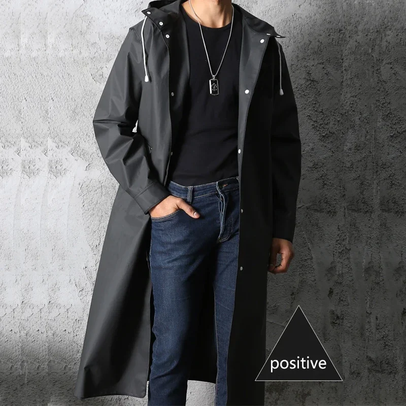 Waterproof Raincoat Men Adult Long Hooded Outdoor Fishing Mountaineering Thickened Poncho