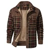 Men's Plaid Sherpa Lined Flannel Shirt Jacket - Winter Warm Button-Up 1