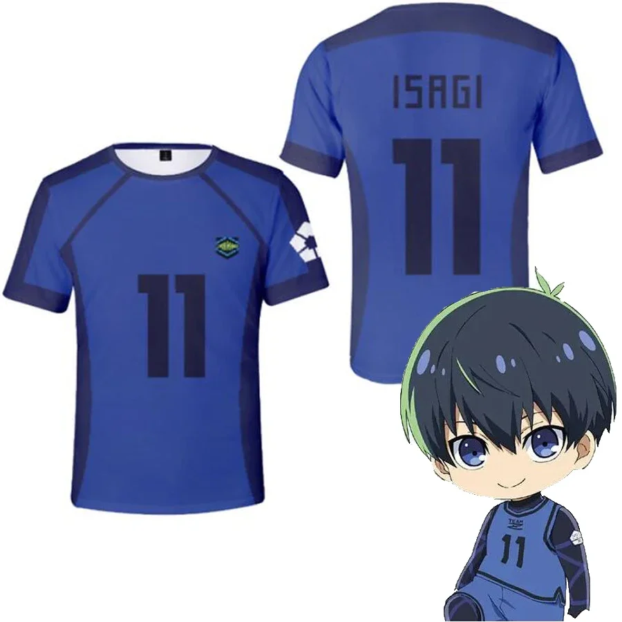 3D Printed T Shirts Blue Lock Anime Football Team Loose T-shirt Casual Fashion Short Sleeve Men's T-Shirt For Kids