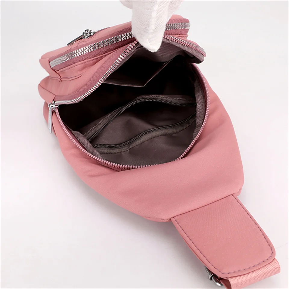 Women Handbags Mini Messenger Bag Nylon Simple Small Crossbody Cell Phone Chest Pack Casual Shoulder Bag Coin Purse