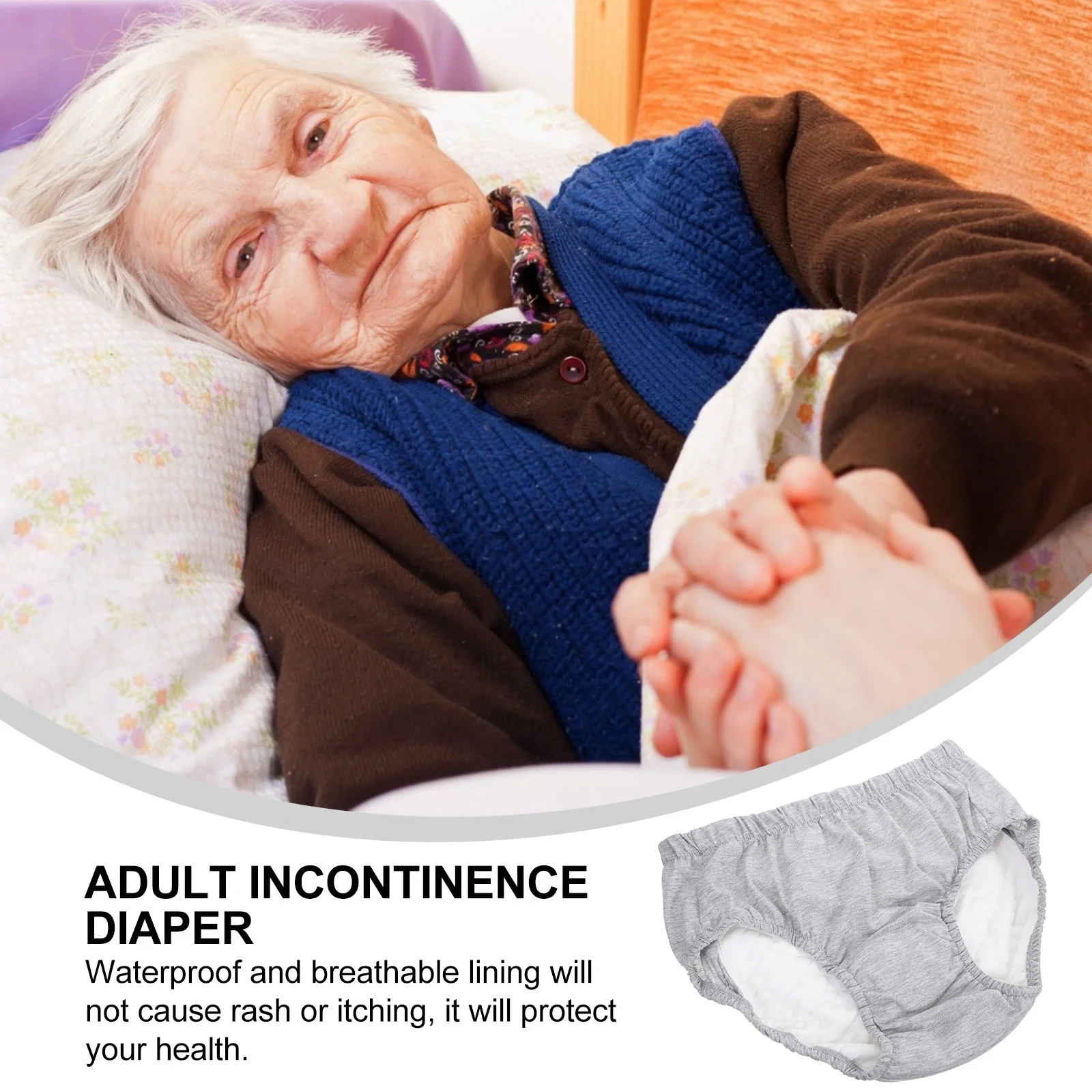 Elderly Anti-Urine Nursing Incontinence for Reusable Diaper Adults Pants Urinary Waterproof Cotton Washable 2