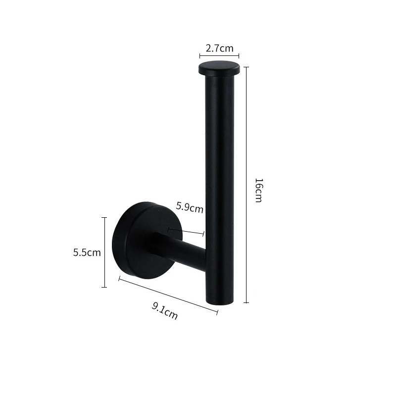 

Bathroom Accessories Toilet Paper Holder Black Spray Paint Towel Coat Hook Stainless Steel Bedroom Wall Mount Bath Hardware Sets