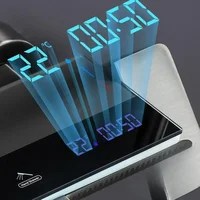 Grey shower Set Four-Function Smart Digital Display Shower System Rainfall Pressurized Wall-mounted Piano Key Shower Faucet Set 4