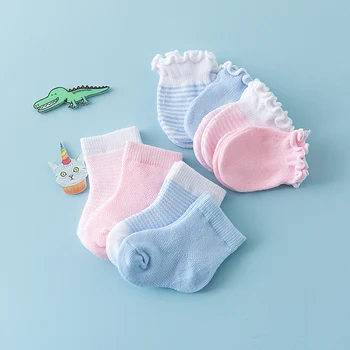 0-6 mesi guanti neonato set antigraffio viso protezione per le mani del bambino calzini sottili e traspiranti in cotone per bambini ragazzi ragazze guanti per bambini