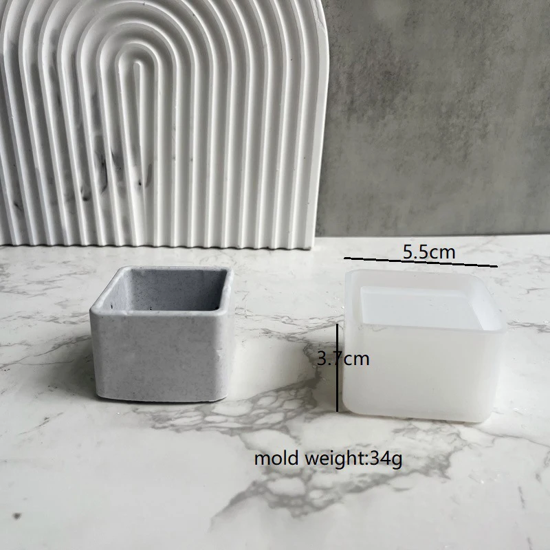DIY Oval Candle Jar Silicone Molds Cement Plaster Mini Flower Pot Concrete Wax Box Candle Tray Injection Mould Home Decor Crafts silicone mold flower silicone mould