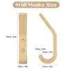 2/4 pcs Natural Wood Clothes Hanger Wall Mounted Coat Hook Decorative Key Holder Hat Scarf Handbag Hanger Organizer for Home 6