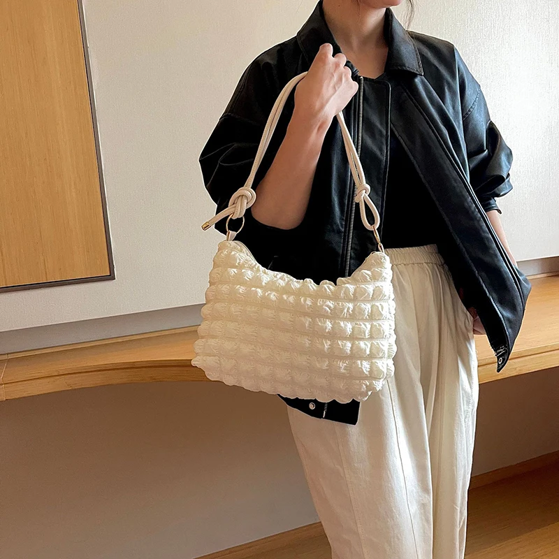 Wrinkle Bag for Women Shoulder Bags Pleated Bubbles Handbags Fashion Casual Soft And Fresh Bag Tote Cloud Bag New