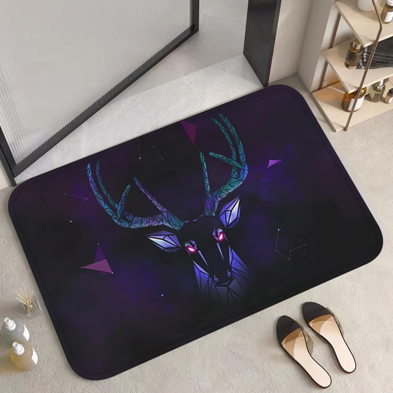 

Living Room Mats Jagermeister Deer Mat for Hallway Washable Non-slip Kitchen Rug Bathroom Carpet Doormat Entrance Door Custom