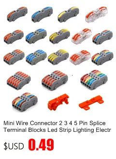 Description Picture 5 of item5PCS Wire Connector Electric Universal Quick Conductor Splitter Push-in LED Cable Terminal Blocks Mountable Rail Junction Box