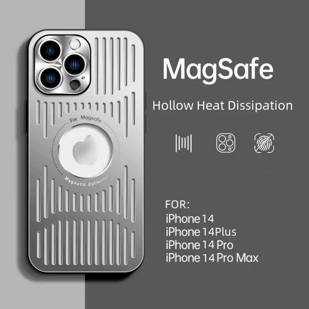 For Apple 14Promax Ice Armor Heat Dissipating Phone Case Magsafe Magnet For Iphone13Promax 12 Protective Case Metal