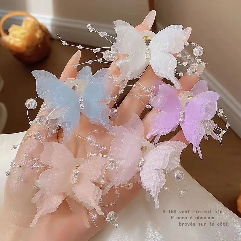 Butterfly Hair Claw Clip - Sweet and Elegant Hair Accessory for Girls Perfect for Home Use, High-Quality Updo Claw Hairpin