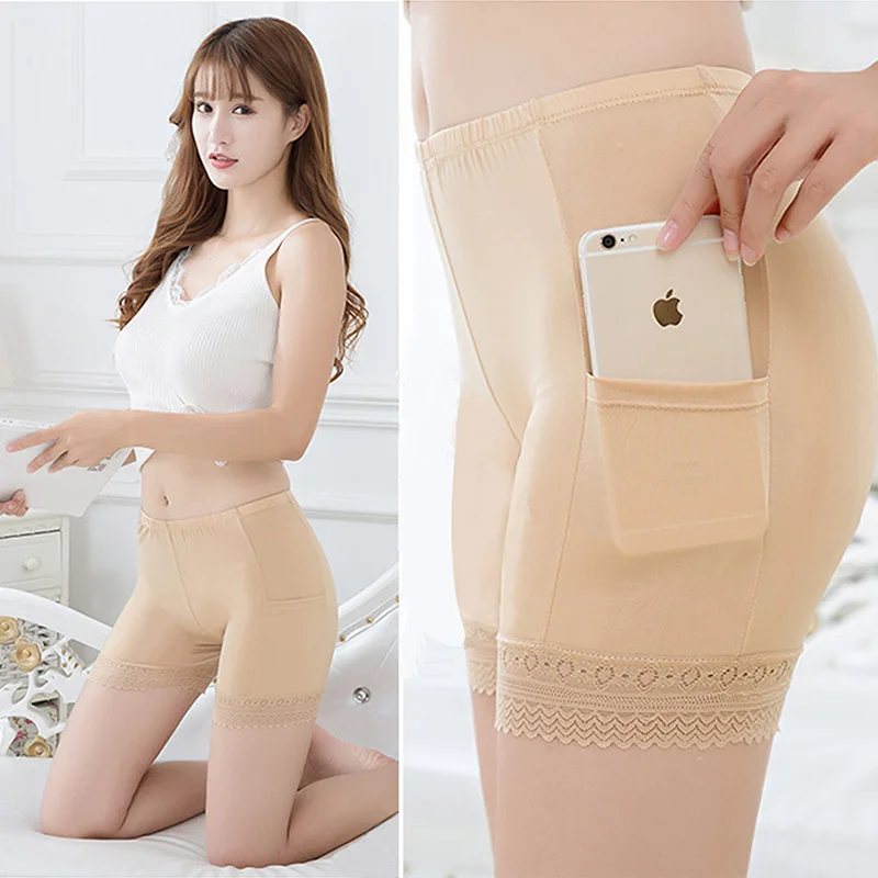 Safety Shorts Pants size Under Skirt With Pockets Thigh Chafing Lace safety shorts safety pants