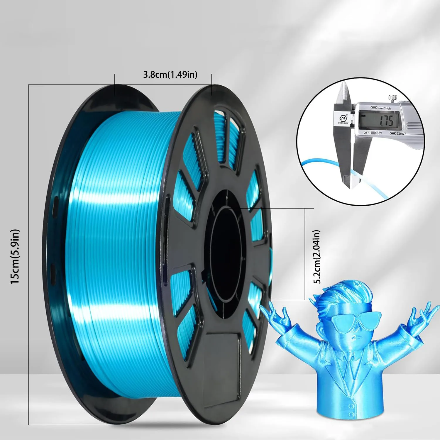 실크 PLA 필라멘트 1.75mm 250g, 광택 마감, 완벽한 감기, 정확도 +/-0.02mm, 3D 프린터 필라멘트 진공 포장