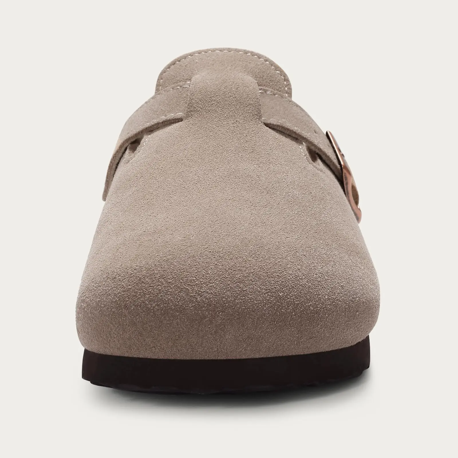 Women's Winter Furry Mules With Adjustable Buckle & Cork Insole_voghion.com