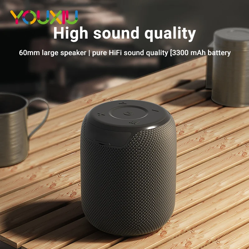 

YOUXIU X2 Wireless Bluetooth Speaker Portable Subwoofer with TWS Mode AUX, TF Speaker IPX6 Waterproof Camping Running Party