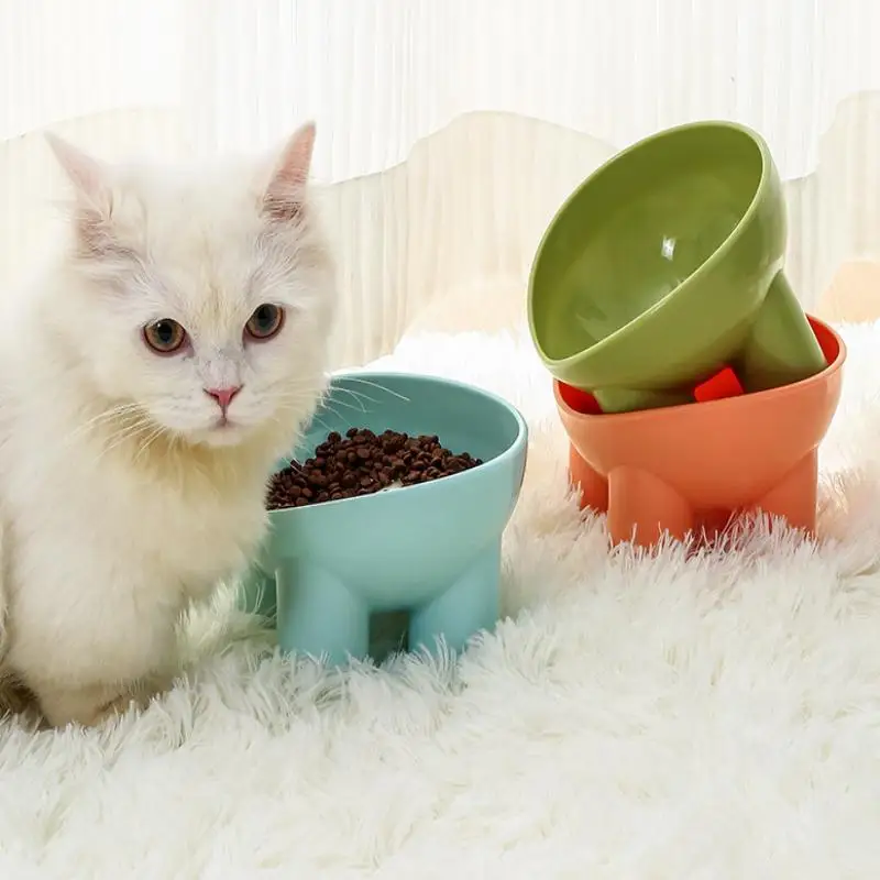 ● Ciotola Rialzata per Gatti con Supporto - Ciotola in Plastica Resistente per Cibo e Acqua, Design Moderno Ergonomico per Gatti e Cani - immagine 6