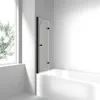 35" W x 55" H Bathtub Shower Door. 1/4" Easy Clean Tempered Glass Frameless Tub Door. 180° Rotatable Bi-Folding Shower Doors 6