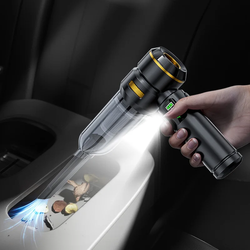 Car Vacuum LEDlamp Cleaner Powerful Mini 98000PA Cordless Portable Vacuum Cleaner for Home Appliance Handheld Blower Car Cleaner 2