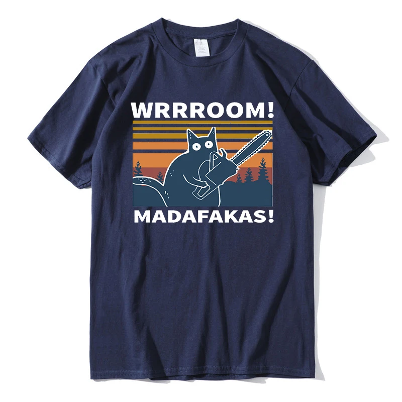 Black Cat Bedroom Unisex Tees Madafakas T Shirt Uomo Abbigliamento Off White Funny Cat Pew Pew Magliette Oversize Harajuku Mens Tops